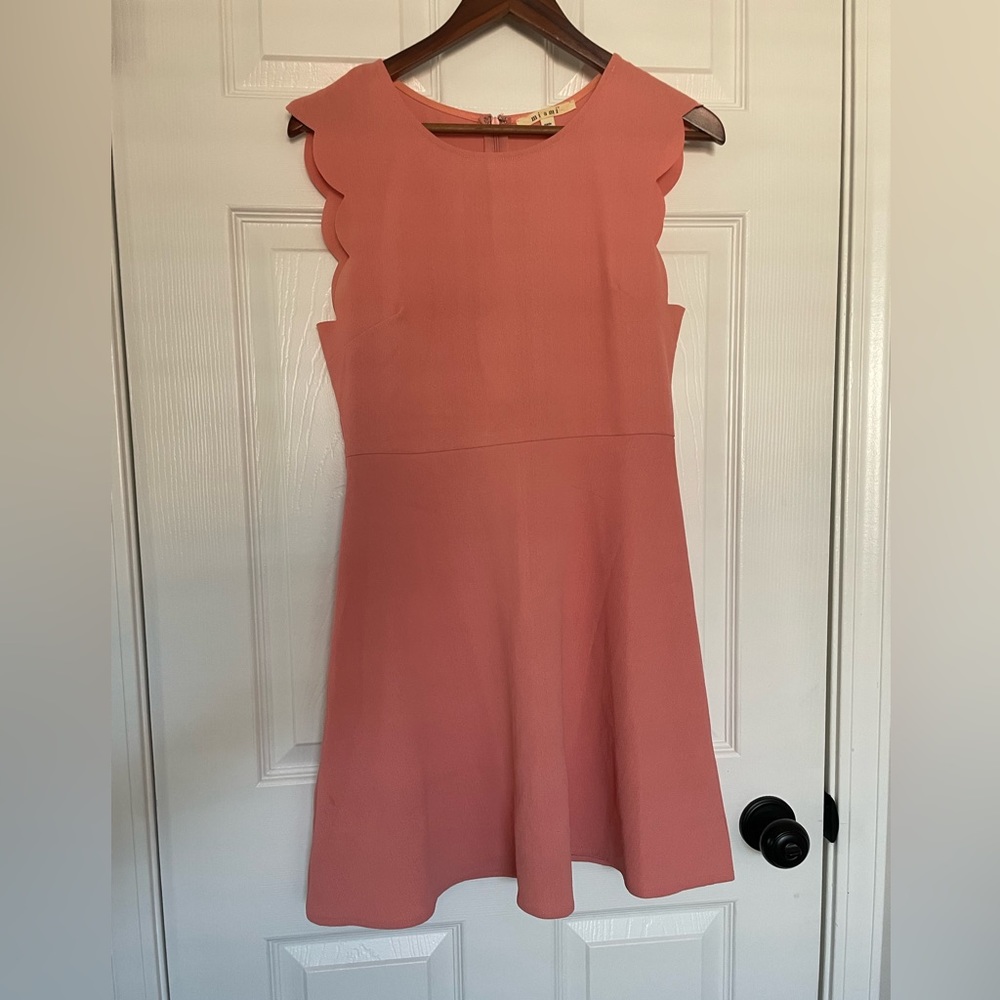 Francesca's Miami Shift Dress With Scalloped Sleeves - size s